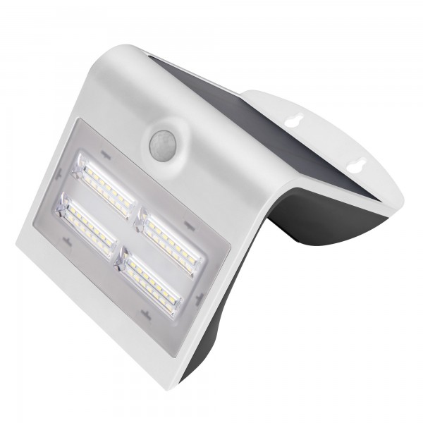 Aplique led solar blanco con sensor 4w