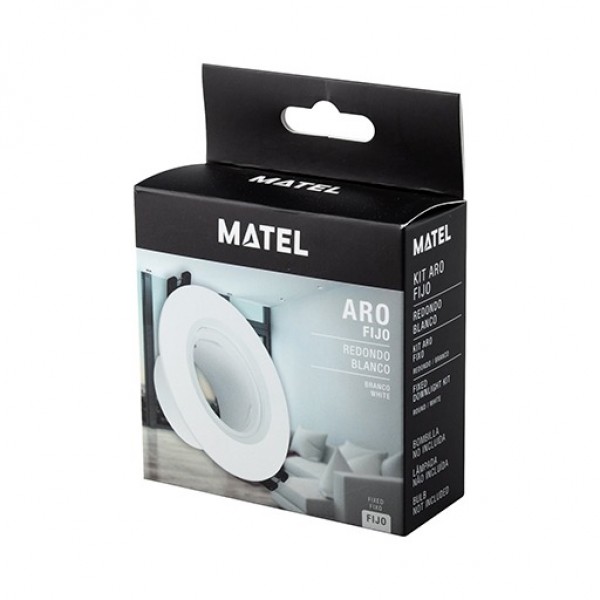 Aro fijo gu10 redondo blanco (caja de 6 unidades)