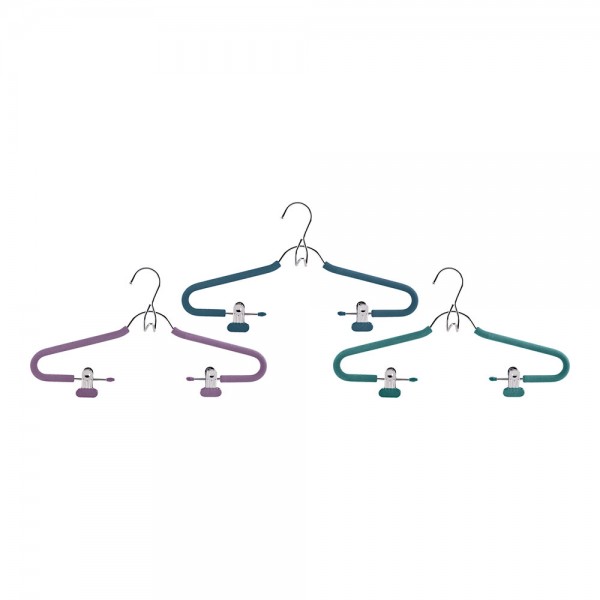 Percha cromo-espuma con 2 pinzas (pack 2 unidades)