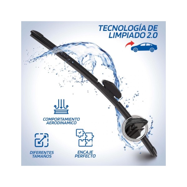 Escobilla Limpiaparabrisas para Coche Modelo Aquan45 Ultra Flex Series 18" 45 cm 1 Unidad con 8 Adaptadores