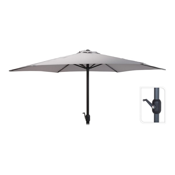 Parasol ø300 cm altura maxima 248 cm color: gris claro