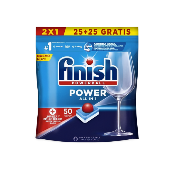 Finish Super Power Pastillas Lavavajillas (25+25 Gratis) - Eficacia