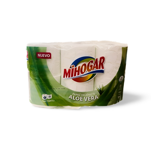 Papel Higiénico Mihogar Aloe Vera 6 Rollos - Suavidad Piel Sensible