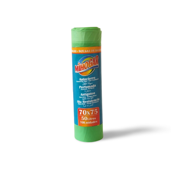 Mihogar bolsas basura Perfumada Verde 50L 10 unidades