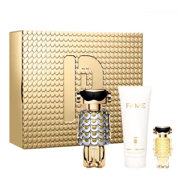 Jean paul gaultier fame eau de parfum 80ml vaporizador + locion corporal perfumada 100ml + miniatura 1u