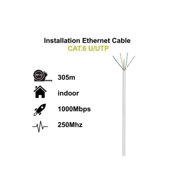 Ewent bobina cable red cat. 6 u/utp, pvc, 305mt