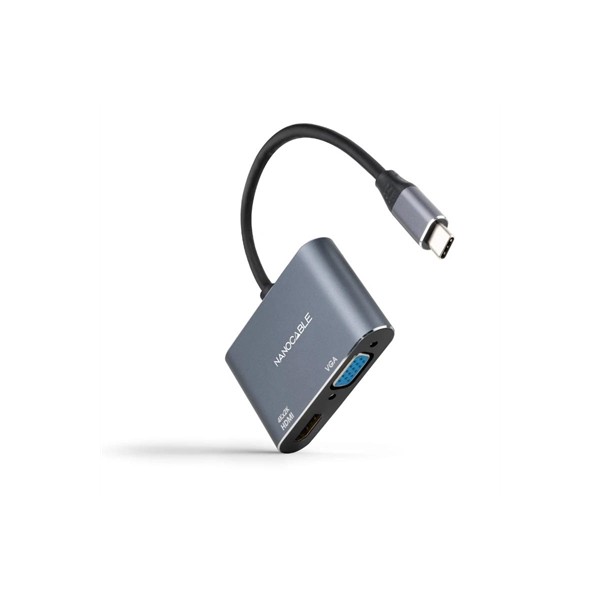 Nanocable conversor usb-c/m a hdmi-vga/h 15 cm