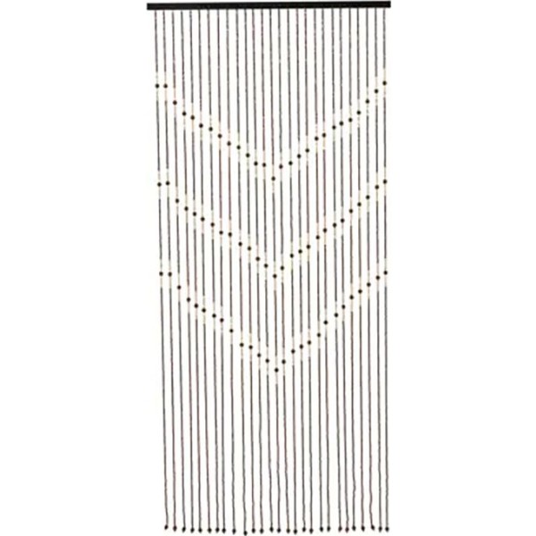 Cortina de bambú, color marrón con abalarios, para puerta, 90 x 200 cm